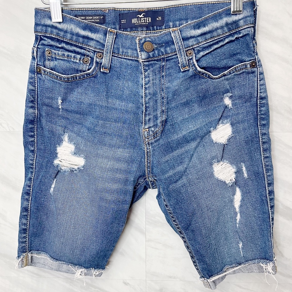Hollister Skinny Denim Shorts 9’ Size 26